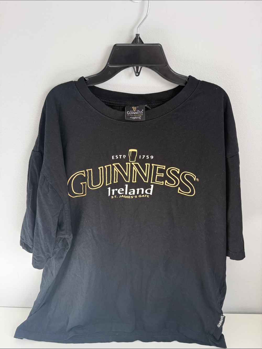 Guinness Black Tee with Gold Logo